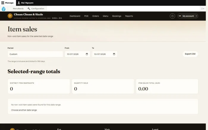 Item sales