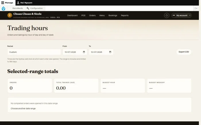 Trading hours
