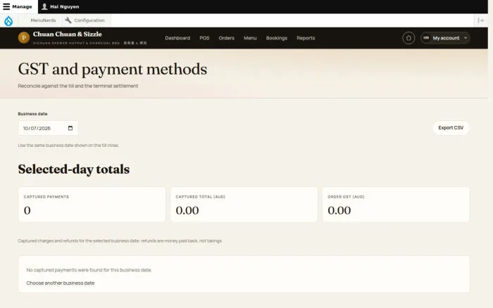 GST and payment methods