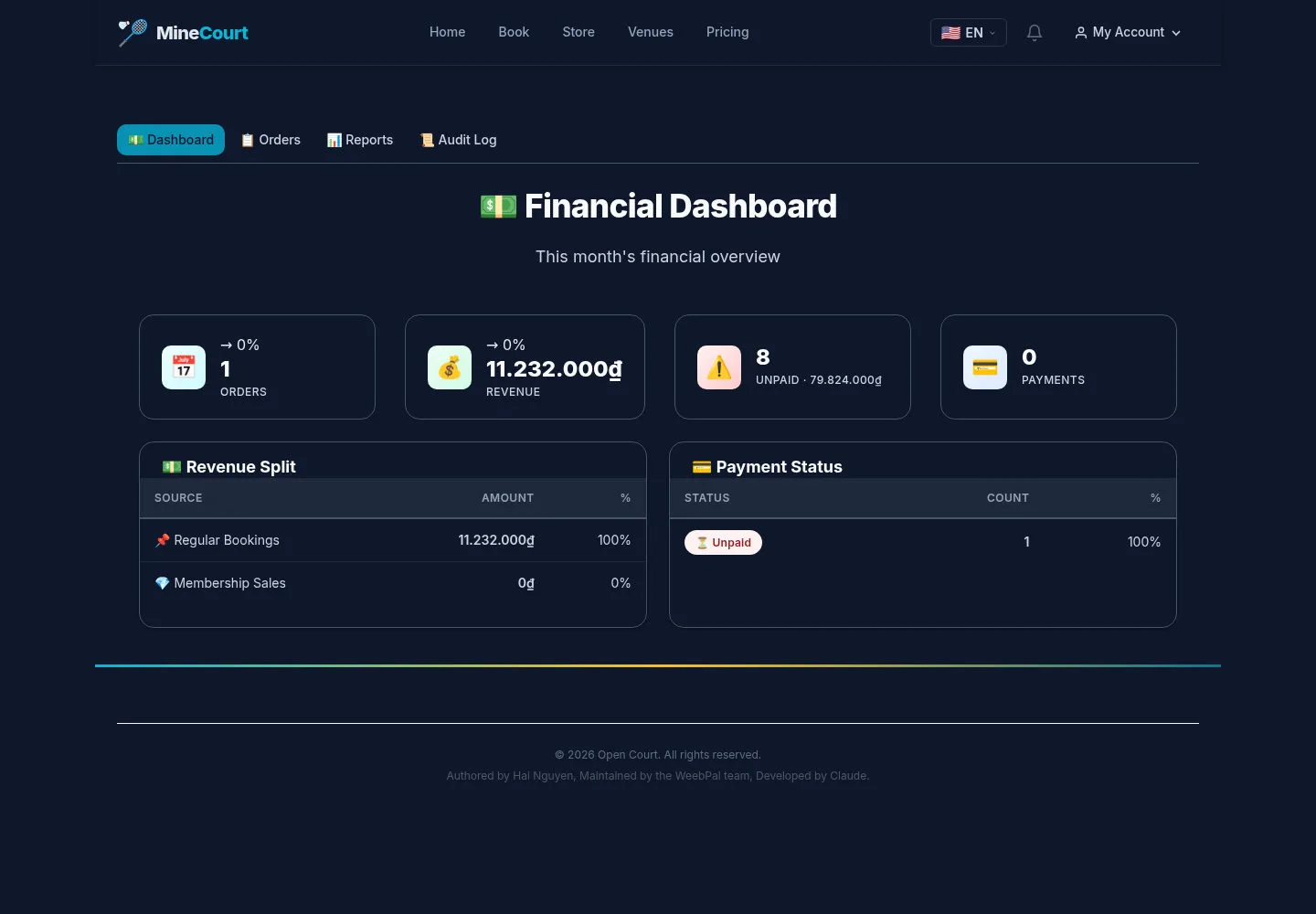 Open the finance overview