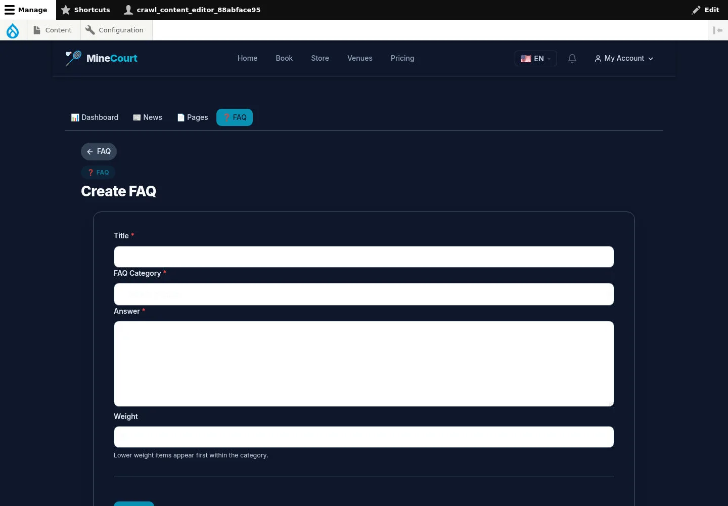 Prepare a FAQ entry
