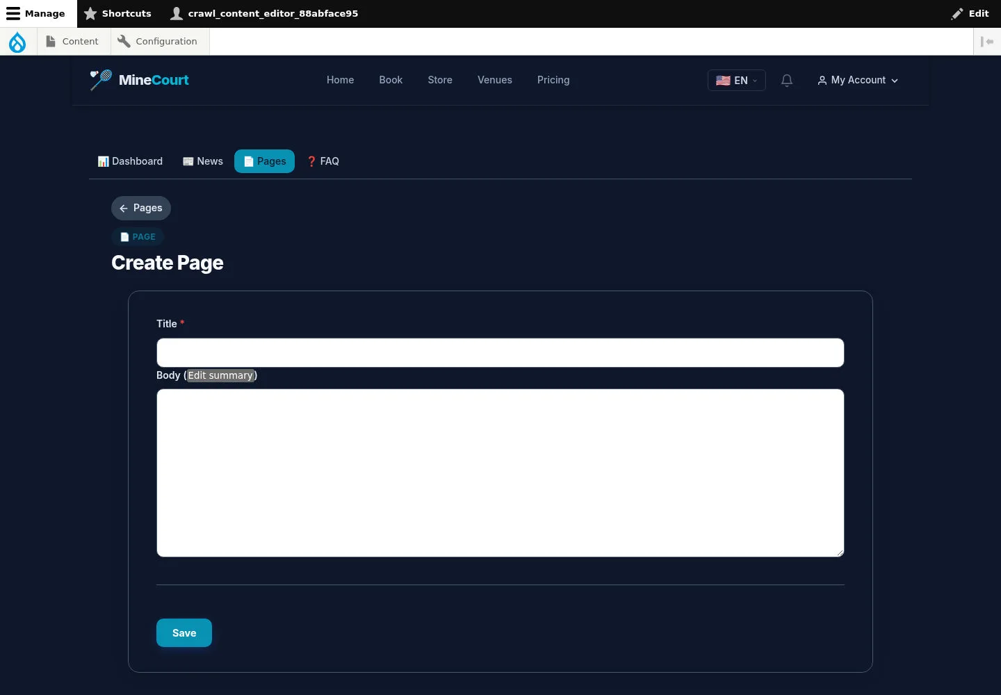 Prepare a page