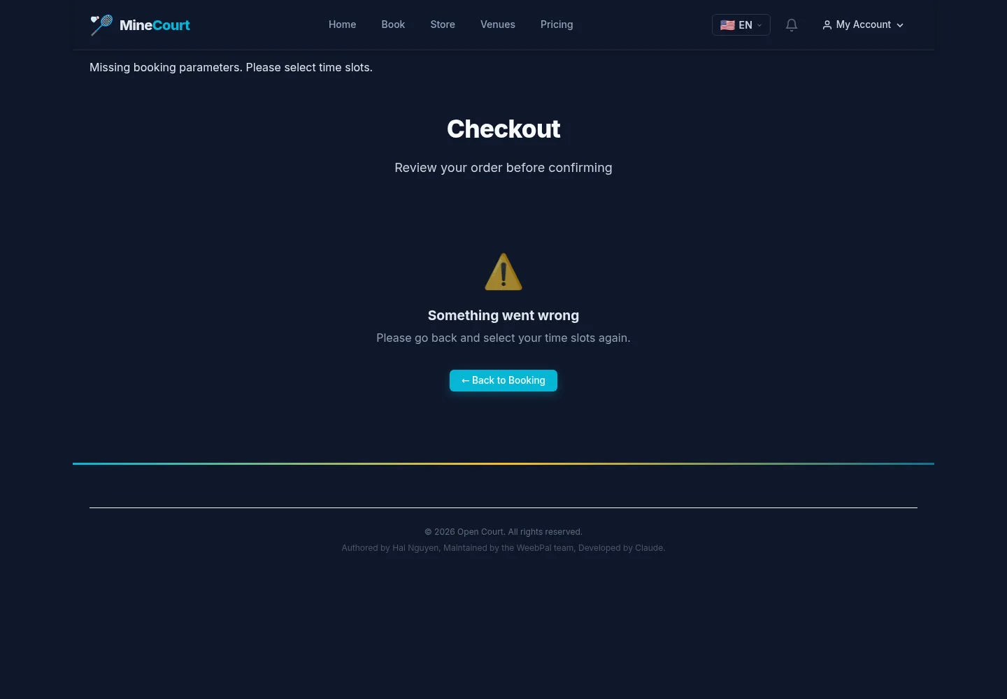 Return when checkout lacks slots