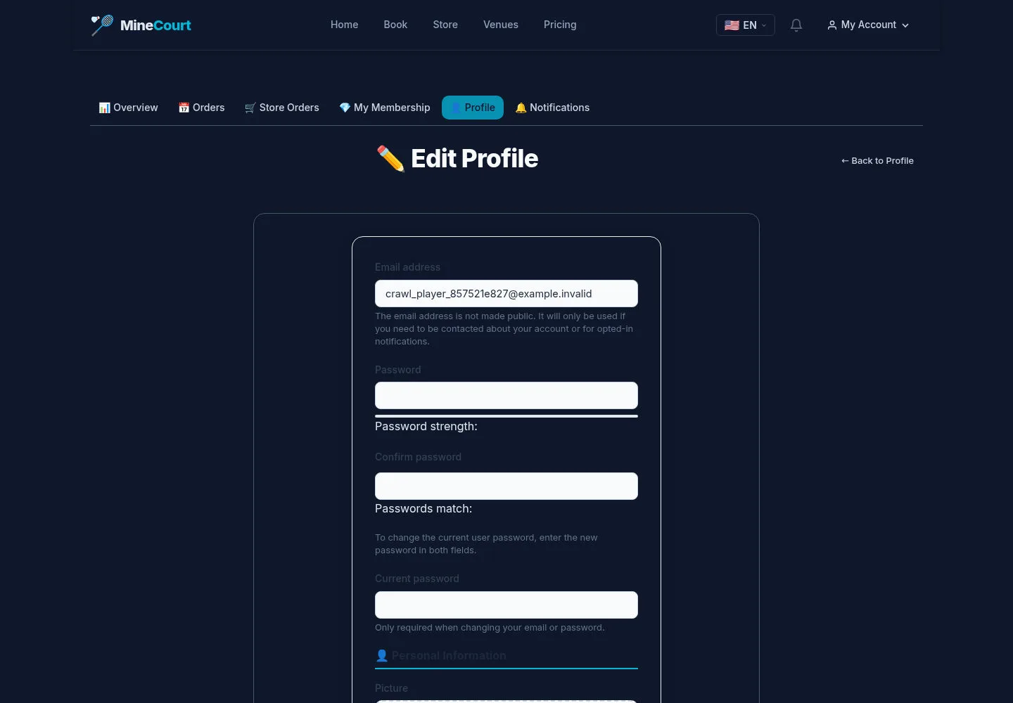 Prepare a profile update