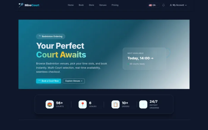 Open Court — Book Your Court | MineCourt