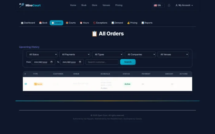 All Orders | MineCourt