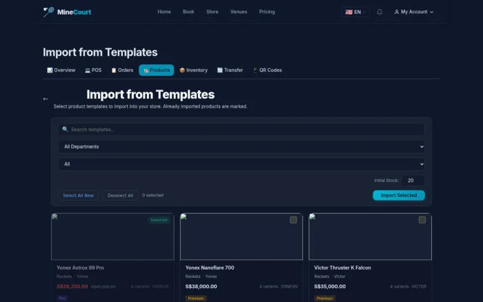 Import from Templates | MineCourt