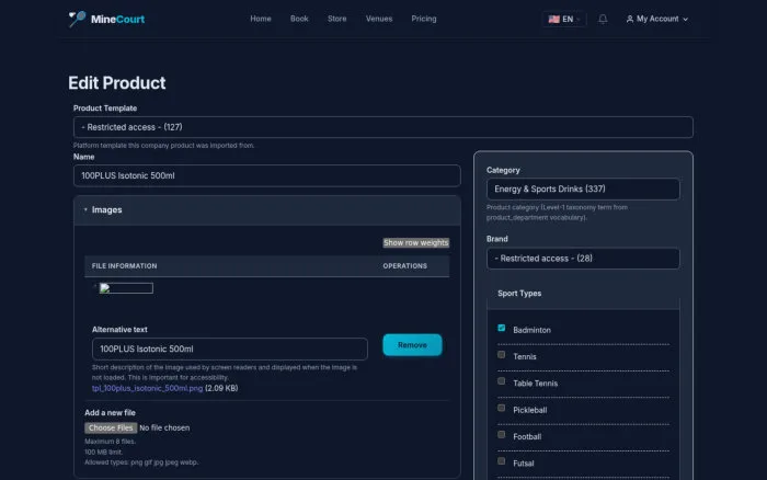 Edit Product | MineCourt