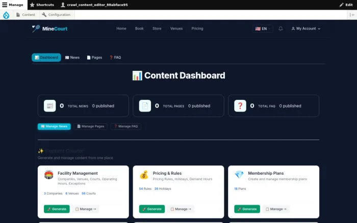 Content Dashboard | MineCourt