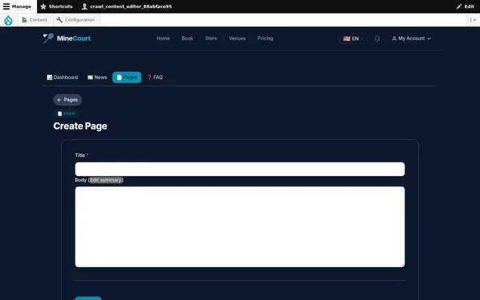 Create Page | MineCourt