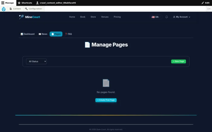Manage Pages | MineCourt