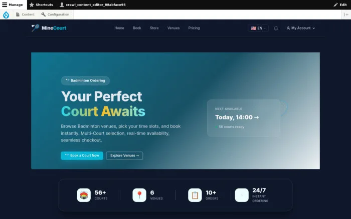 Open Court — Book Your Court | MineCourt