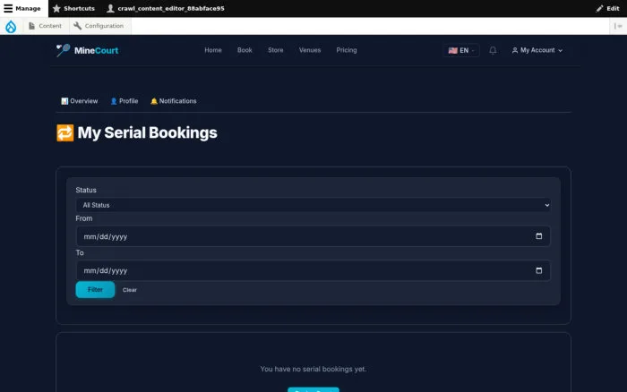 My Serial Bookings | MineCourt