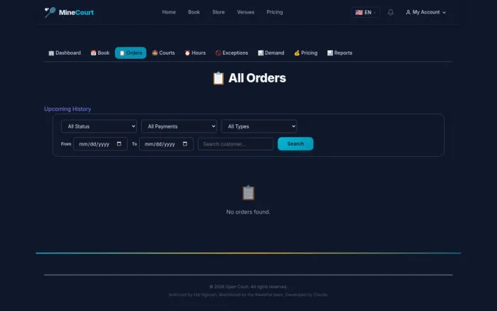 Order History | MineCourt