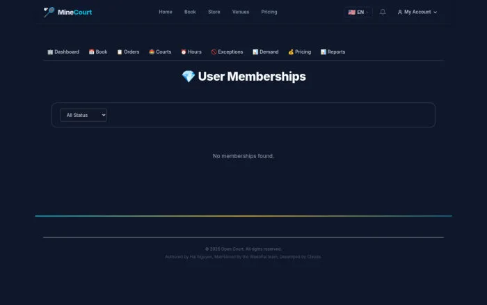 User Memberships | MineCourt