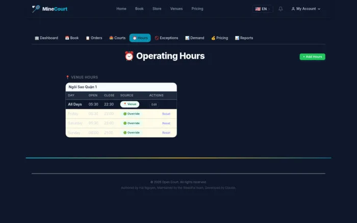Operating Hours | MineCourt