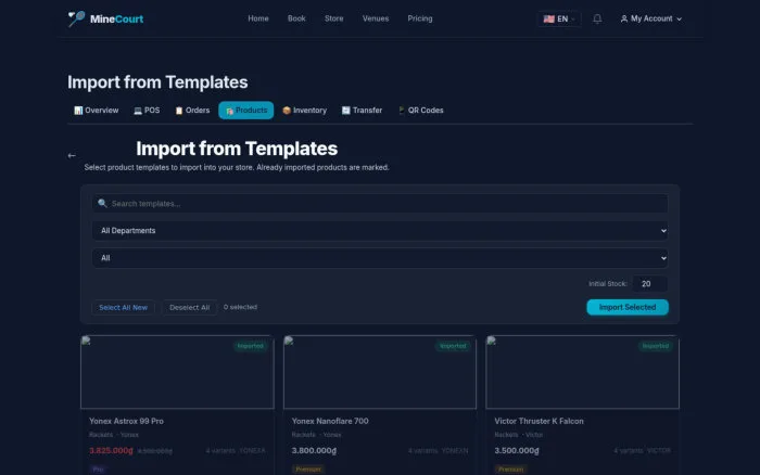 Import from Templates | MineCourt