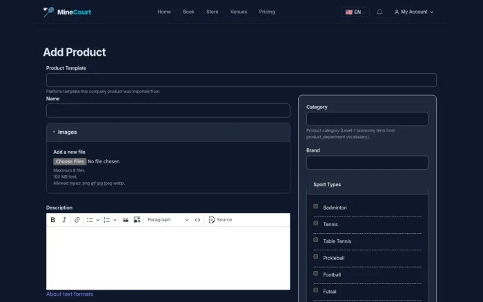 Add Product | MineCourt