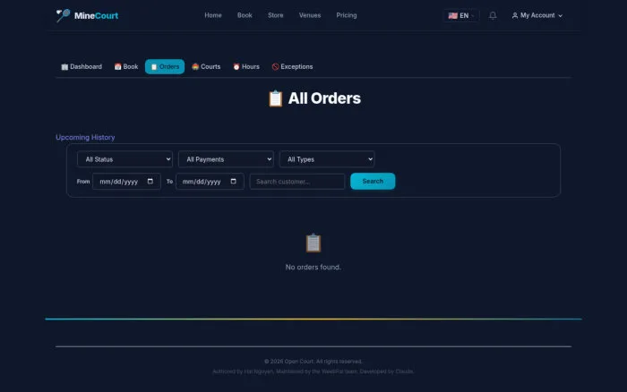 Order History | MineCourt