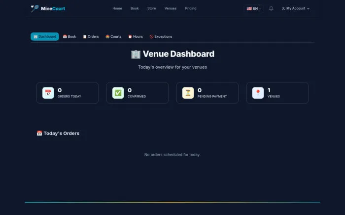 Venue Dashboard | MineCourt