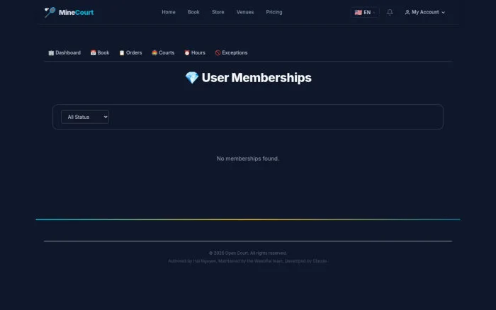 User Memberships | MineCourt