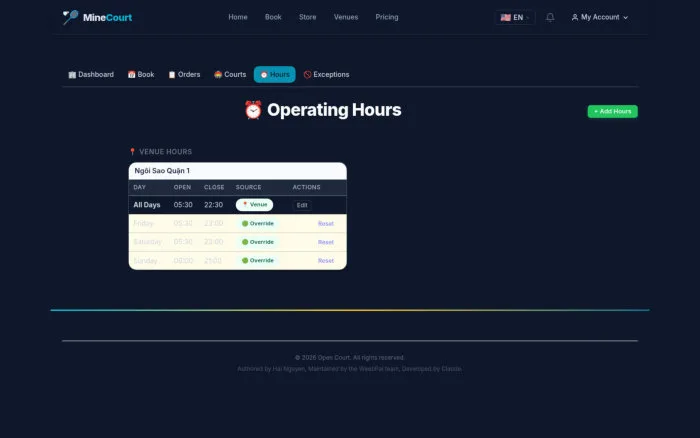 Operating Hours | MineCourt