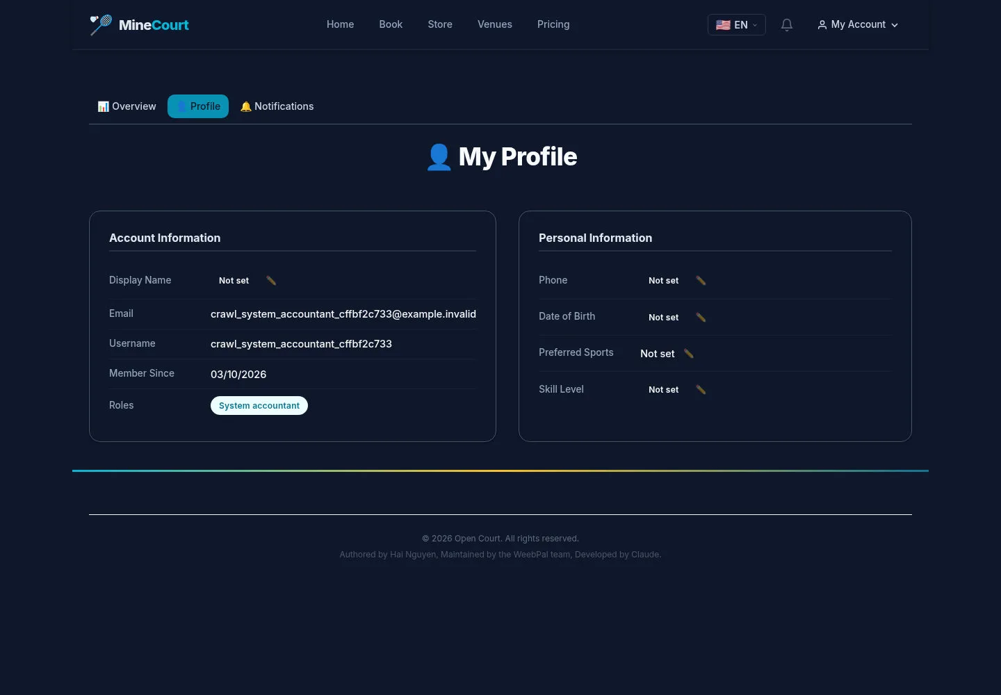 Confirm your own account context