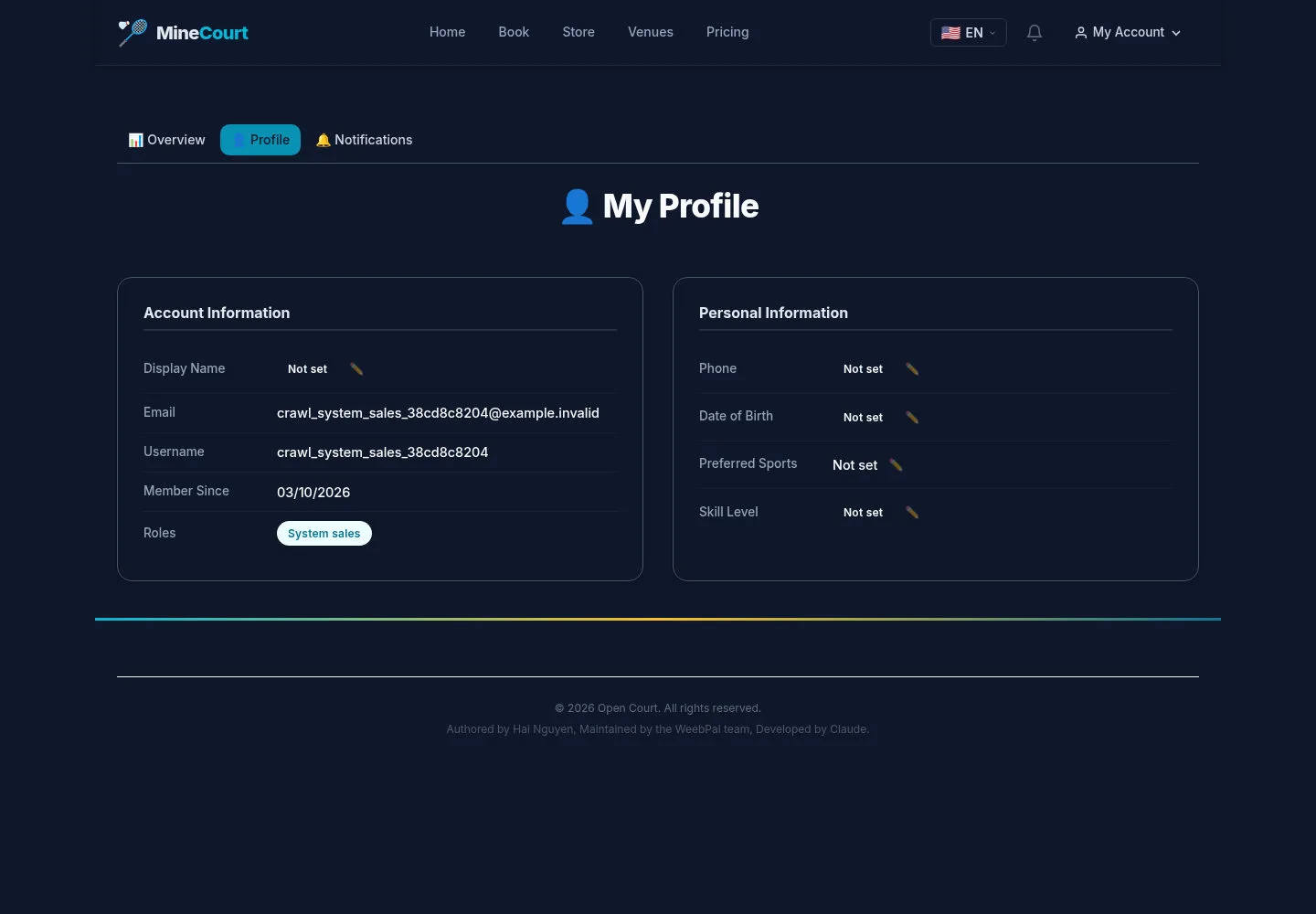 Confirm your own account context