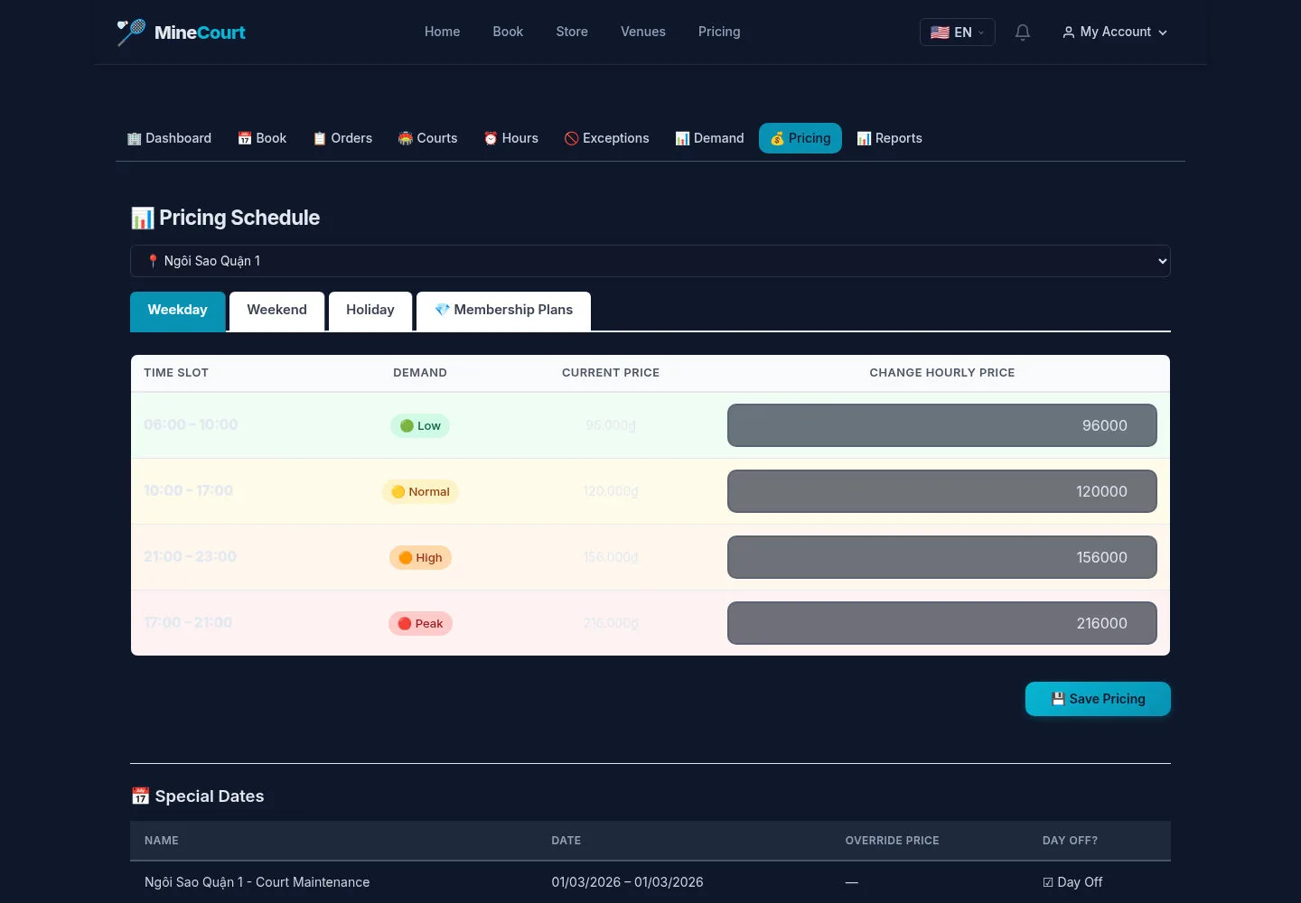 Review the pricing schedule