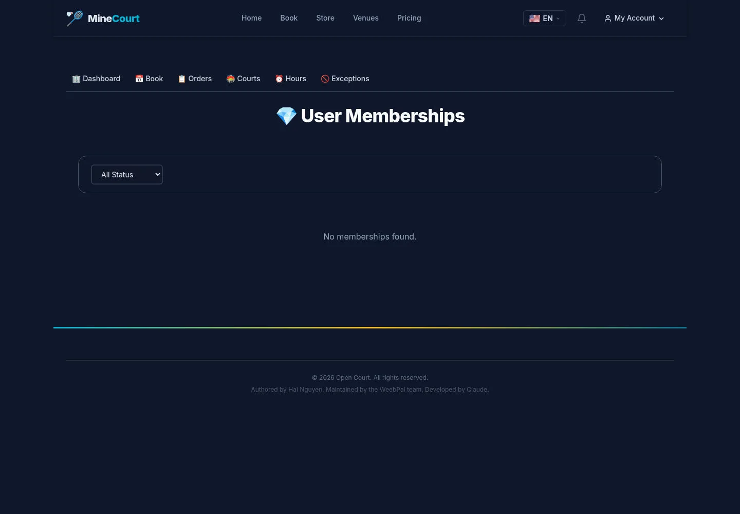 Review venue memberships