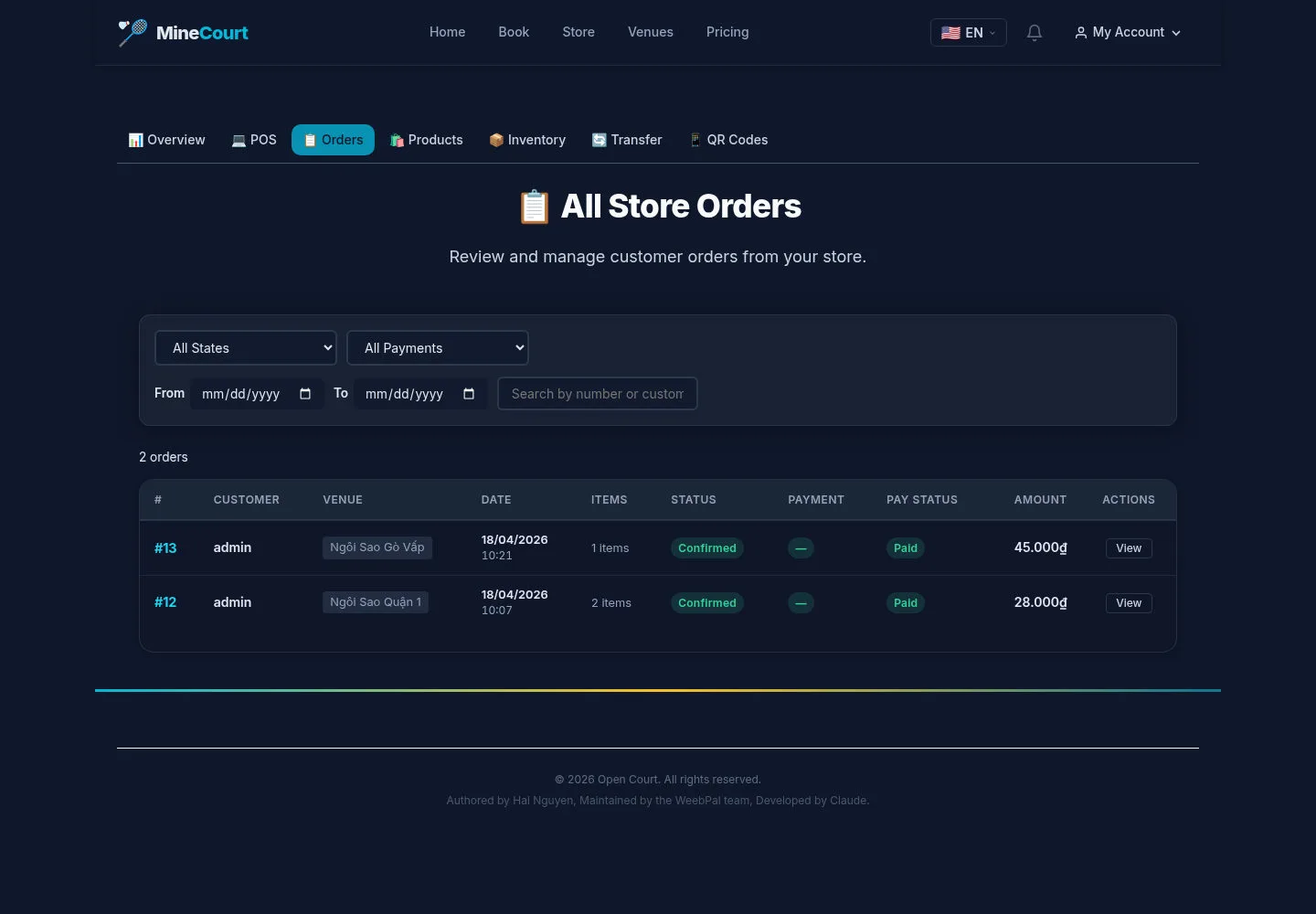 Find a store order