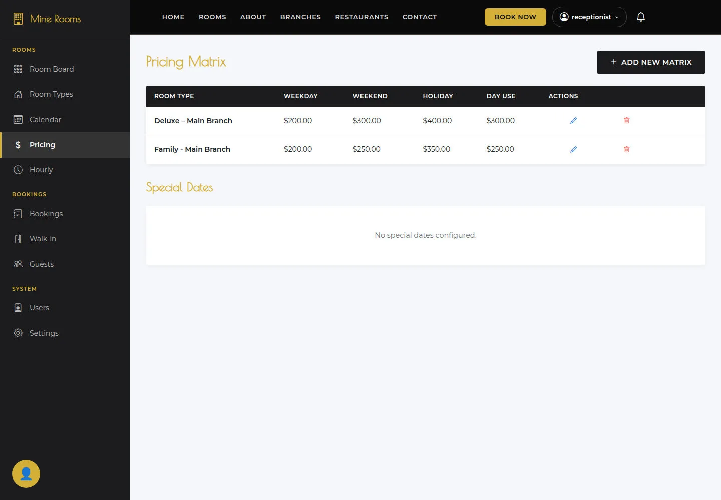Read Pricing Matrix