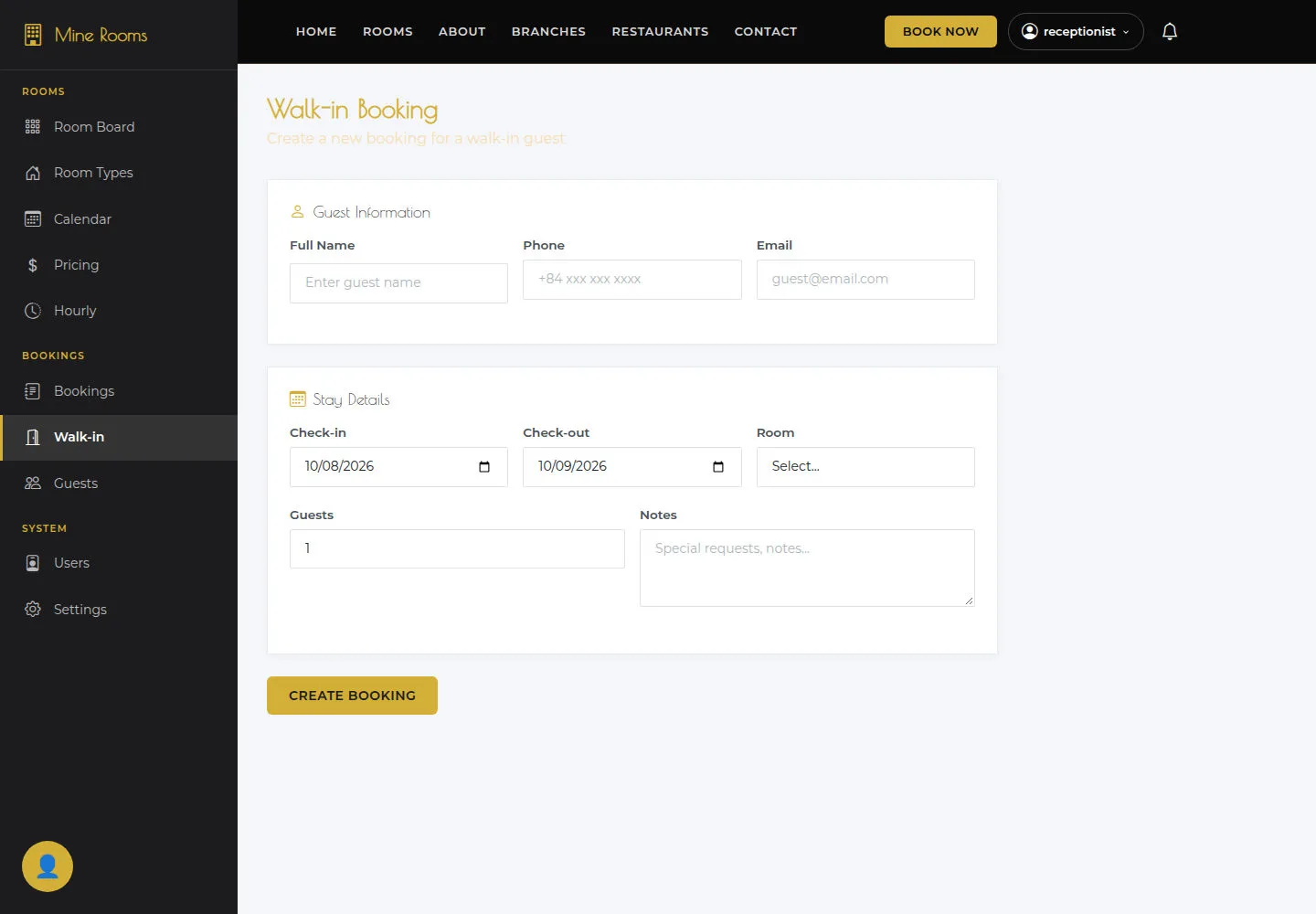 Open Walk-in Booking