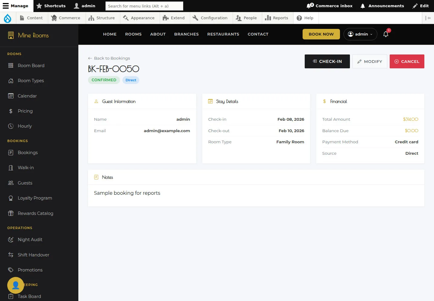 Read booking detail