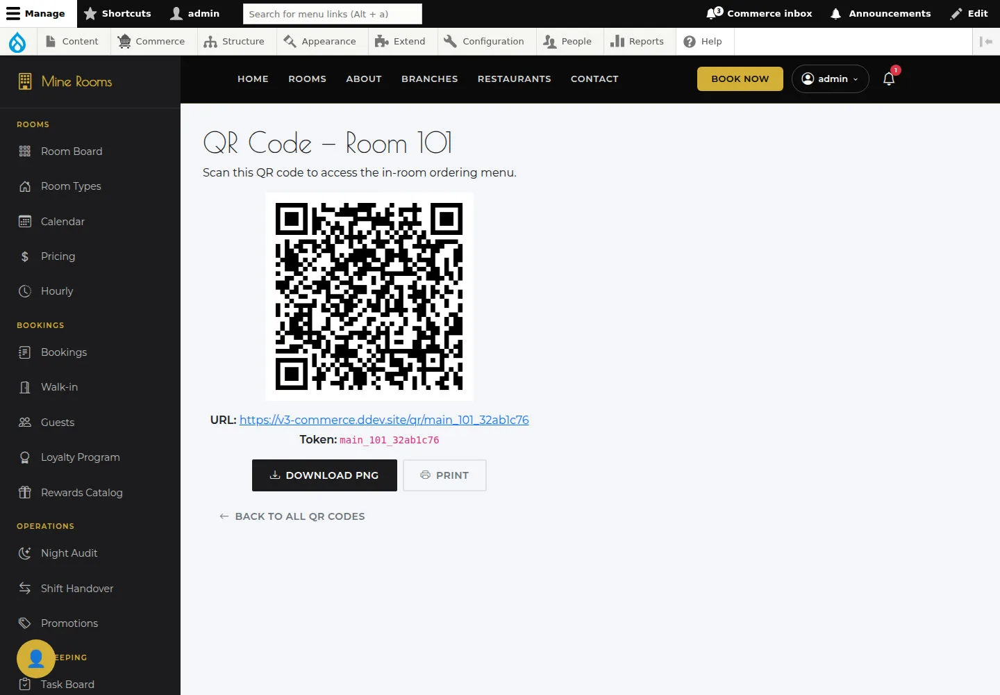 Check the room QR