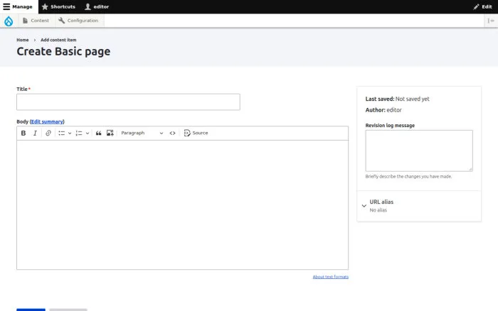 Create Basic page