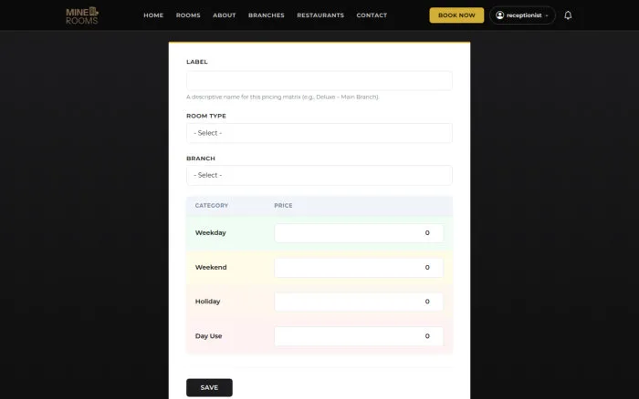 Add Pricing Matrix