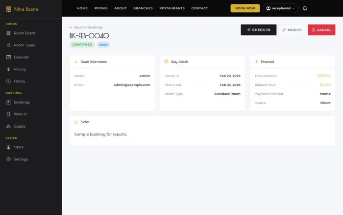 Booking BK-FEB-0040