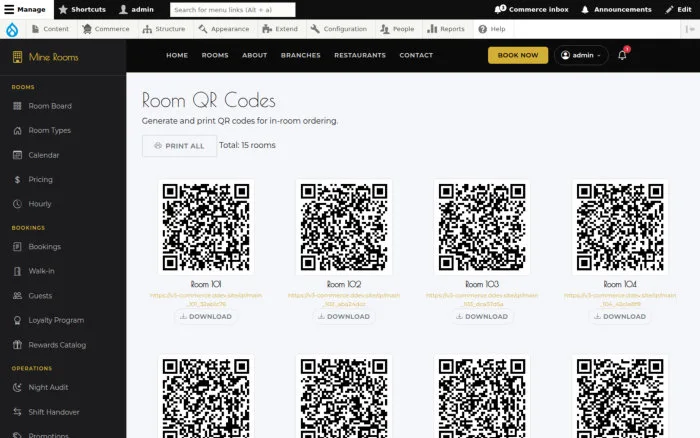 Room QR Codes