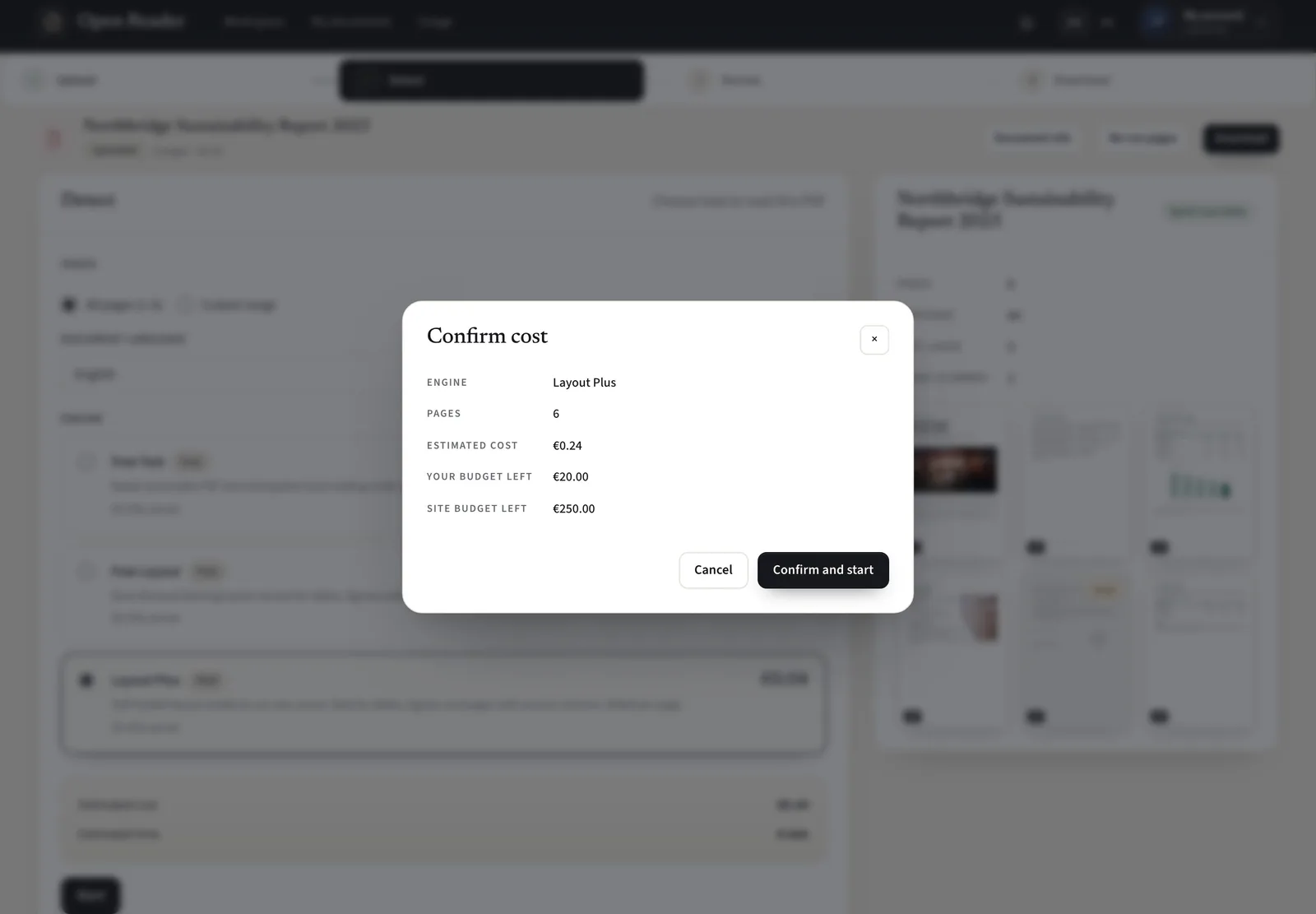 Confirm a paid run