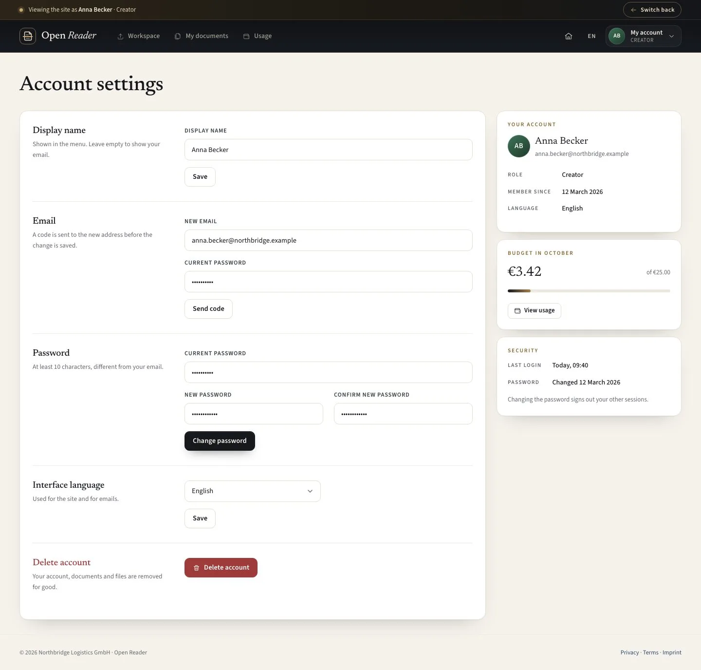 Confirm an email change