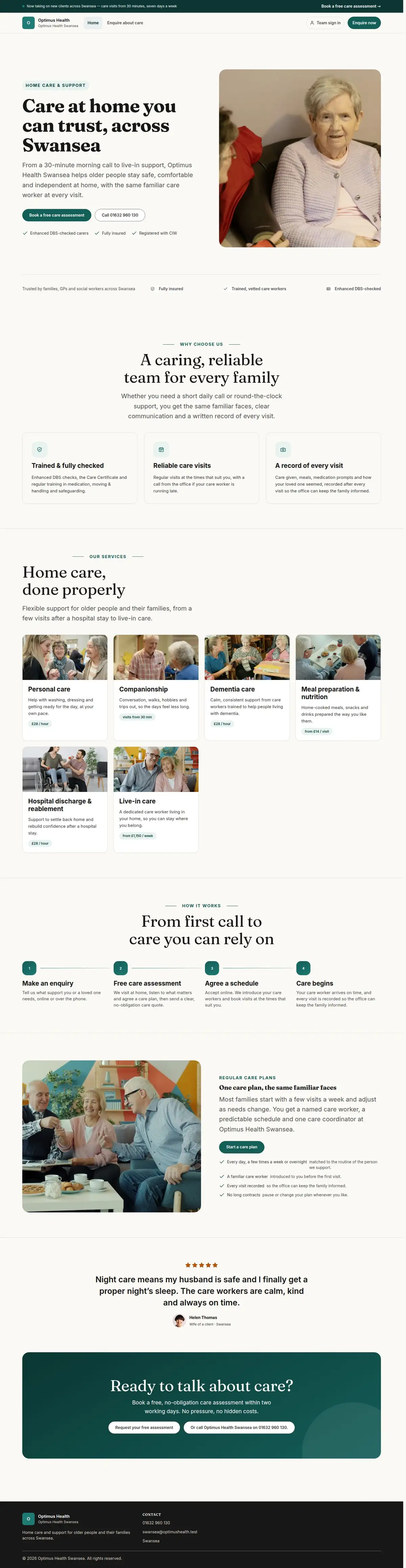 Care at home you can trust, across Swansea