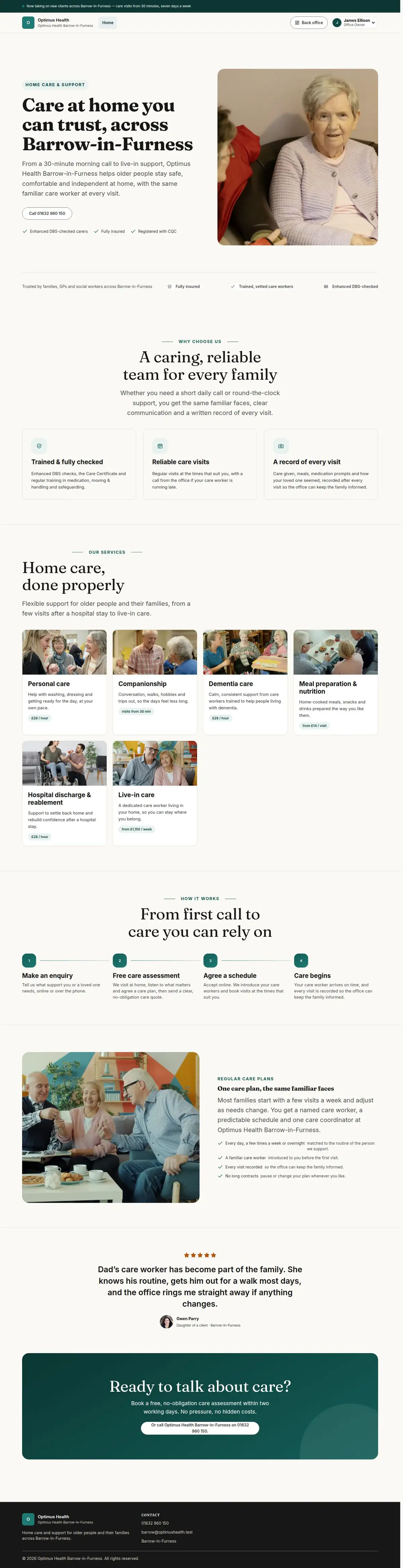 Care at home you can trust, across Barrow-in-Furness