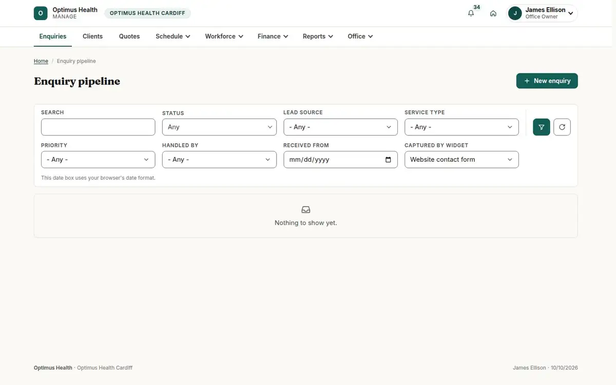 Enquiry pipeline