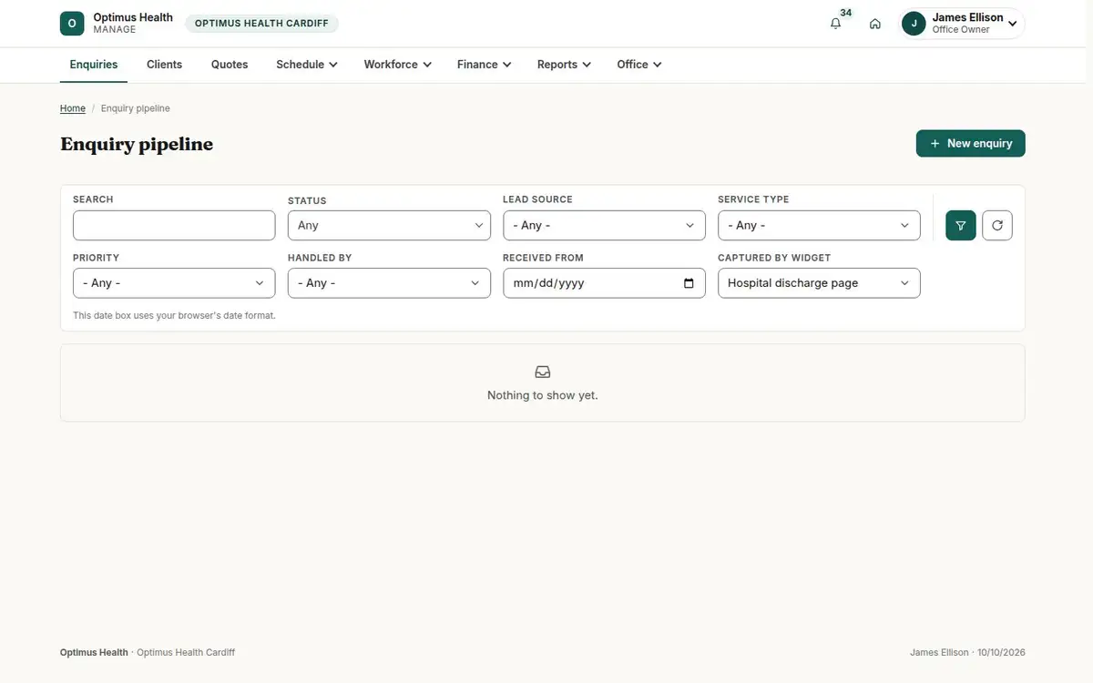 Enquiry pipeline