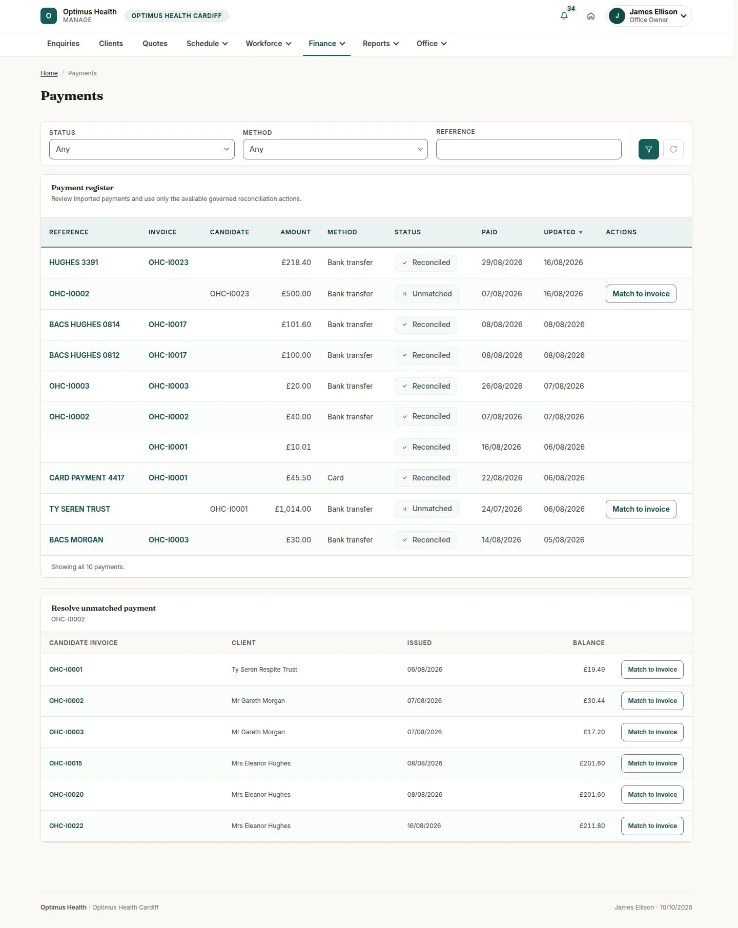 Payments