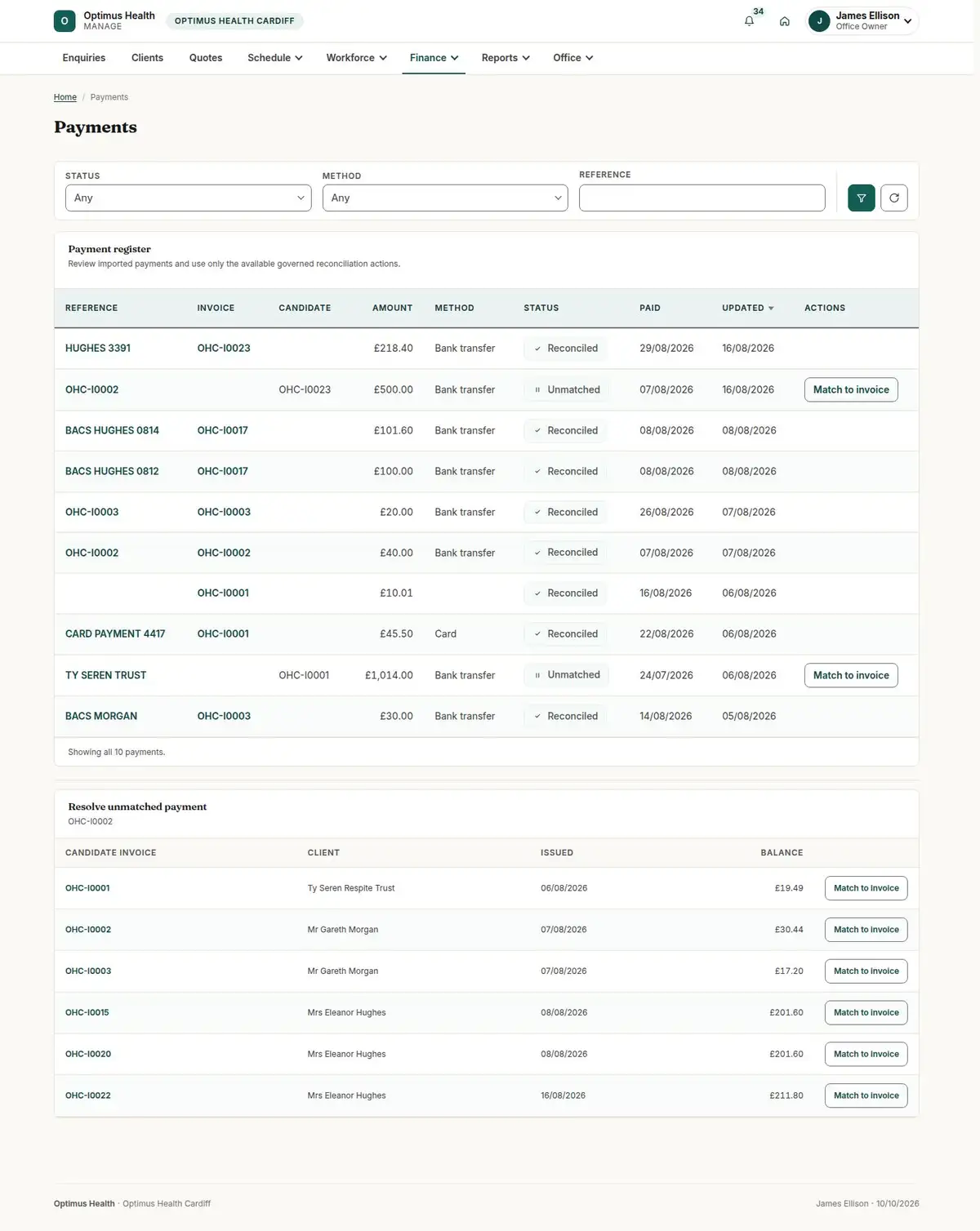 Payments