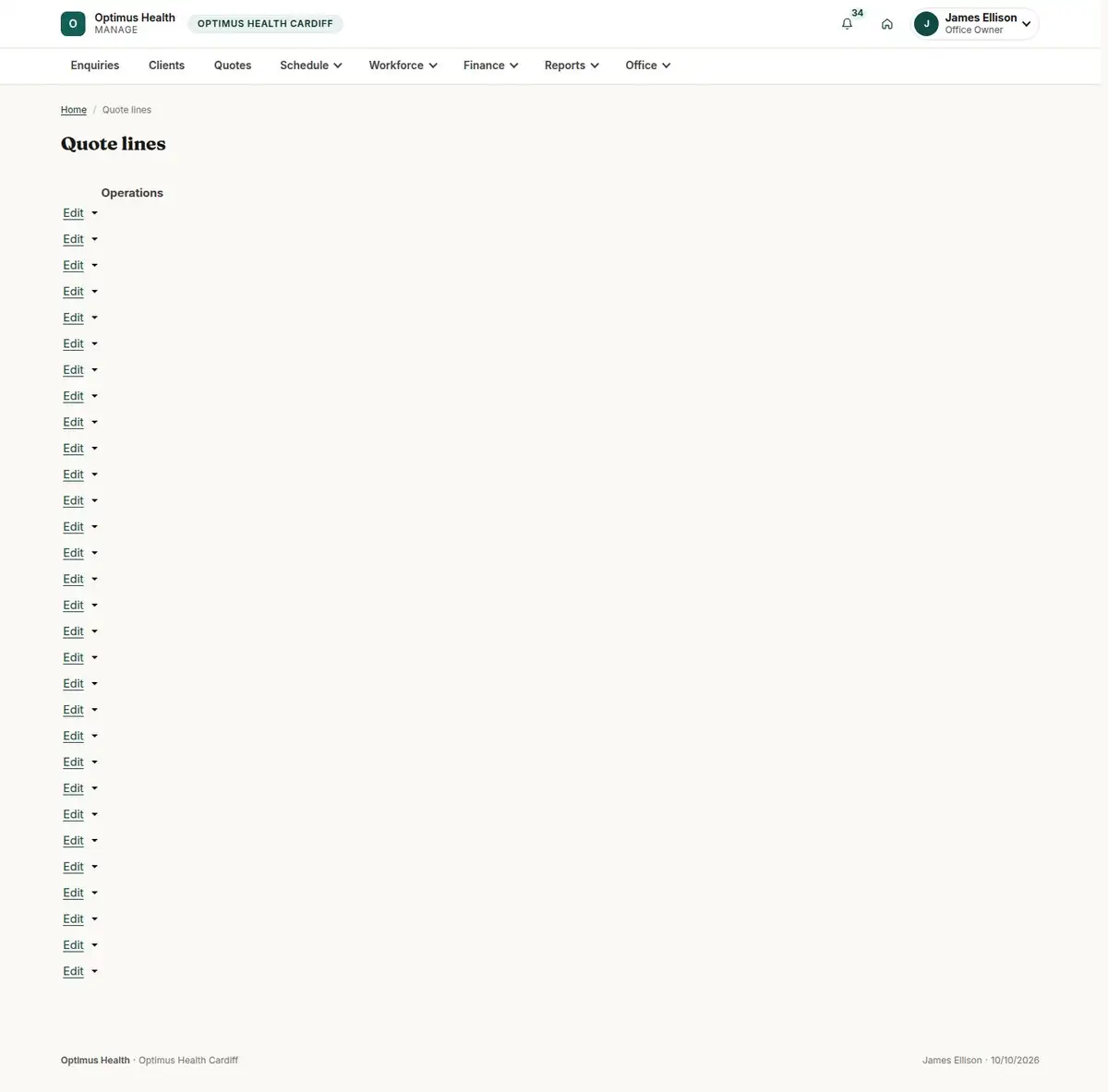 Quote lines
