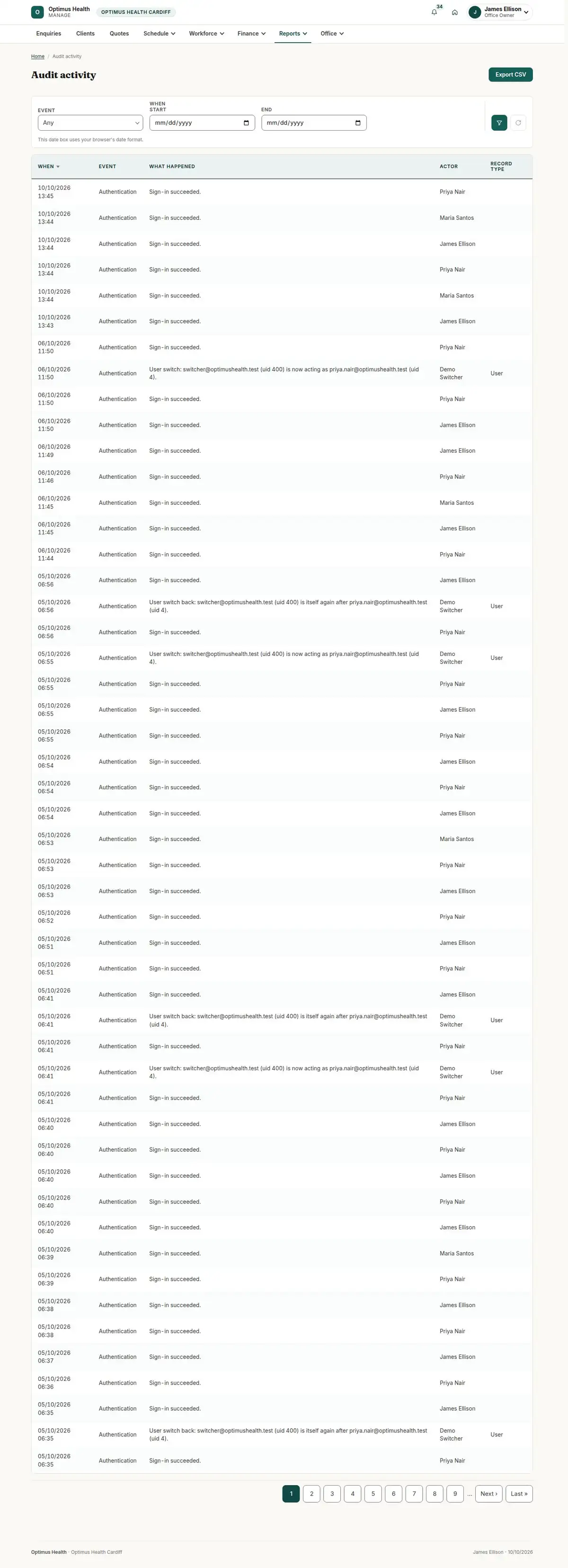 Audit activity