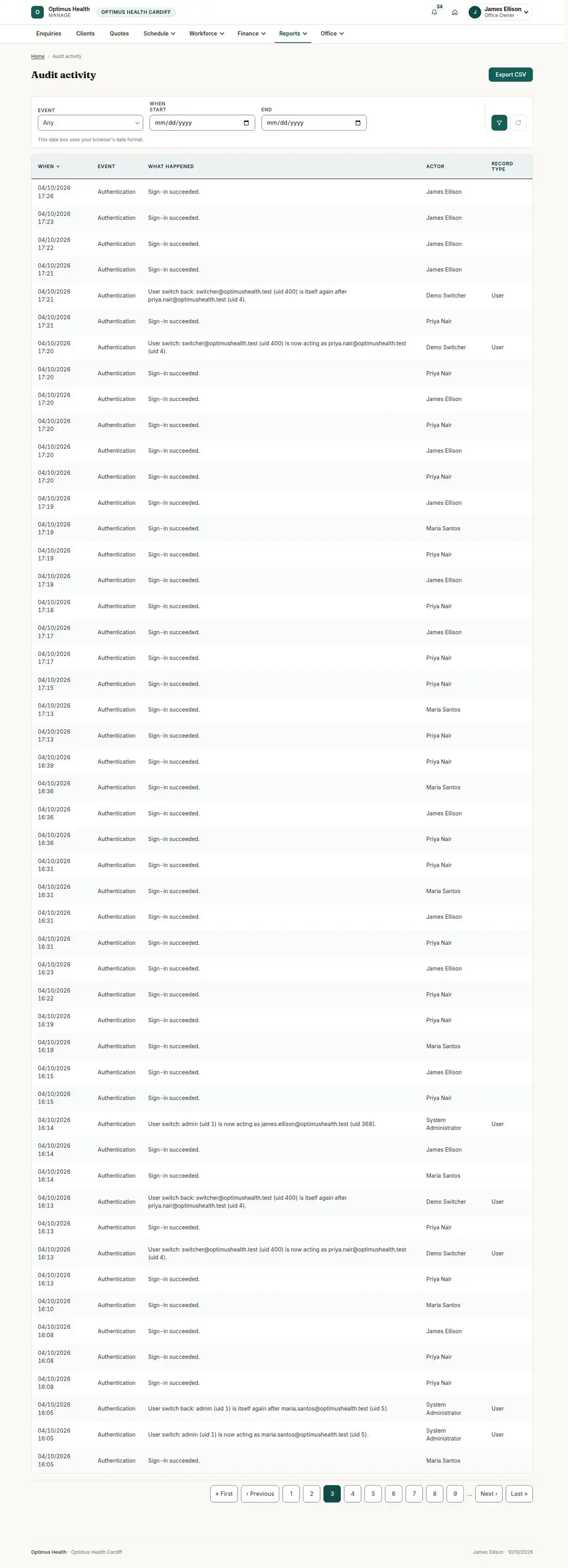 Audit activity